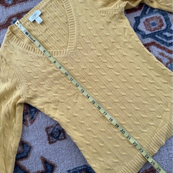 Ann Taylor LOFT Cable Knit V-Neck Sweater - Preppy Cozy Classic - M - Picture 5 of 6